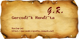 Gercsák Renáta névjegykártya